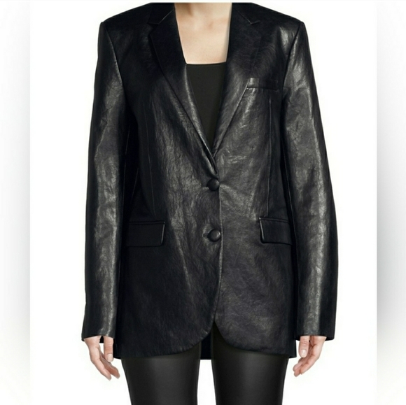 Michael Michael Kors Mensy Faux Leather Blazer - Picture 10 of 13